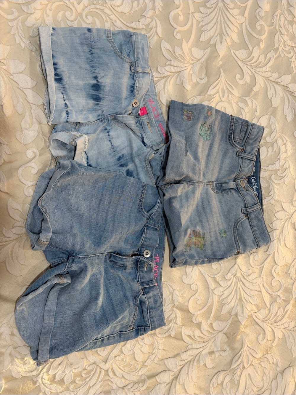 Girls' Light Blue Denim Shorts - Pack of 3